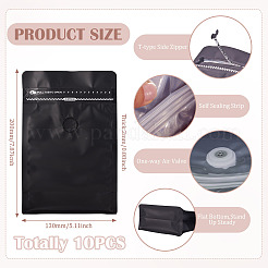 10Pcs BOPP and Aluminized PET and PE Resealable Coffee Zipper Bags with Valve&nbsp;ABAG-TA0001-93G