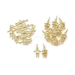 Brass Micro Pave Cubic Zirconia Pendants&nbsp;KK-D339-02G-11