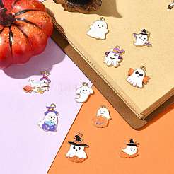 10Pcs 10 Styles Halloween Theme Alloy Enamel Pendants&nbsp;ENAM-FS0003-86