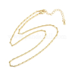 2MM Brass Textured Link Chain Necklaces&nbsp;NJEW-L356-02G