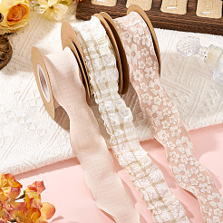 3 Rolls 3 Styles Wrinkle Polyester Ribbon&nbsp;OCOR-TA0002-99C