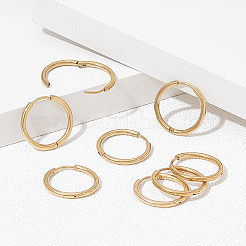 8 Pairs Ion Plating(IP) 304 Stainless Steel Huggie Hoop Earrings&nbsp;EJEW-UN0003-06