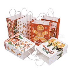 Christmas Printed Rectangle Paper Packing Bags with Handles&nbsp;CARB-D016-02