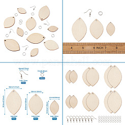 DIY Unfinished Wooden Pendant Earring Making Kits&nbsp;DIY-YS0001-16