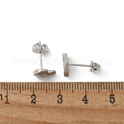Rack Plating Brass Micro Pave Clear Cubic Zirconia Stud Earrings&nbsp;EJEW-K299-01P