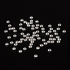 Silver Color Plated Brass Bicone Spacer Beads&nbsp;X-KK-EC008-S-NF