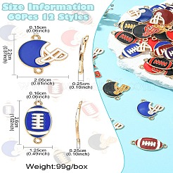 60Pcs 12 Styles Zinc Alloy Enamel Sport Connector Charms&nbsp;FIND-CJ0003-78