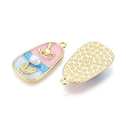 Rack Plating Alloy Enamel Pendants&nbsp;ENAM-N066-14KCG