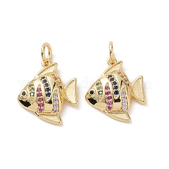 Brass Cubic Zirconia Pendants&nbsp;X-KK-G453-12G