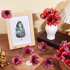 60Pcs 3 Colors Cloth Artificial Poppy Flower Heads&nbsp;AJEW-GA0009-24