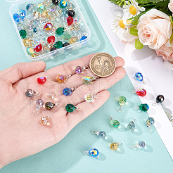 72Pcs 12 Style Glass Pendants&nbsp;PALLOY-GA00047