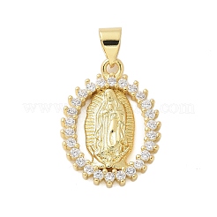 Brass Micro Pave Cubic Zirconia Pendants&nbsp;KK-P293-27G