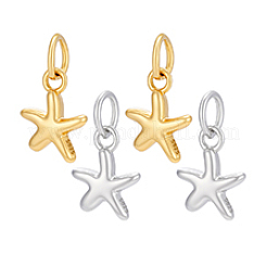 4Pcs 2 Colors 925 Sterling Silver Star Charms&nbsp;STER-PH0004-90