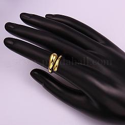 Real 18K Gold Plated Adjustable Brass Finger Rings for Women&nbsp;RJEW-BB07574-A