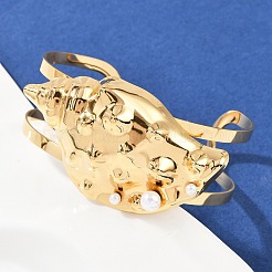 304 Stainless Steel Cuff Bangles for Women&nbsp;BJEW-A049-04F-G