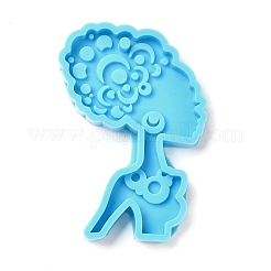 Black Women Portrait DIY Pendant Silicone Molds&nbsp;LS-SIMO-C007-01B