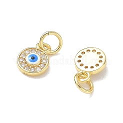 Brass Micro Pave Clear Cubic Zirconia Charms&nbsp;CU-CBA6305-01G