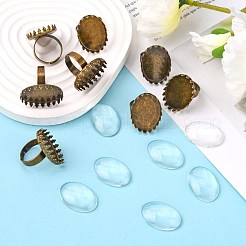 DIY Antique Bronze Brass Pad Ring Making&nbsp;RJEW-MSMC002-09