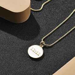 Rack Plating 11:11 Number Brass Enamel Pendants Necklaces&nbsp;NJEW-NH0001-05G