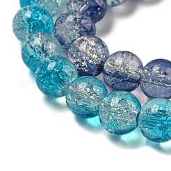 Transparent Crackle Baking Paint Glass Beads Strands&nbsp;DGLA-T003-01A-M