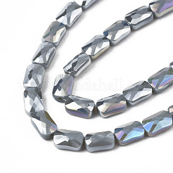 Electroplate Opaque Solid Color Glass Beads Strands&nbsp;EGLA-N002-25-A
