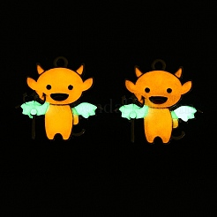 Halloween Theme Rack Plating Luminous Alloy Enamel Pendants&nbsp;ENAM-N056-233P