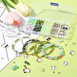 DIY Bamboo & Panda Acrylic & Alloy Enamel Bracelets Jewelry Making Kits&nbsp;DIY-FS0007-48