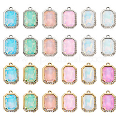 40Pcs 2 Colors UV Plating Alloy with Mixed Color Glass Rhinestone Pendants&nbsp;FIND-PJ0001-37
