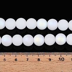 Frosted Imitation Jade Glass Beads Strands&nbsp;GLAA-T032-J10mm-MBB01