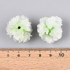 Polymer Clay Rhinestone Beads with Embossed Resin Roses&nbsp;RESI-T059-01A-05