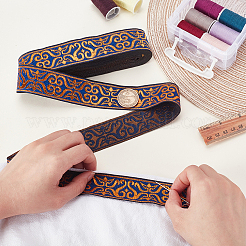 Vintage Jacquard Polyester Ribbon&nbsp;OCOR-WH0111-92B