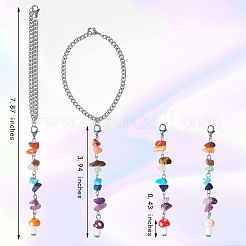 Gemstone Chip Pendant Decorations&nbsp;HJEW-SW00008-02