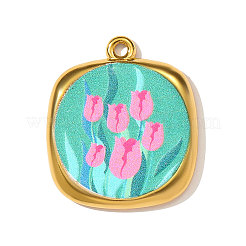 Printed 304 Stainless Steel Pendants&nbsp;STAS-OY003-43G