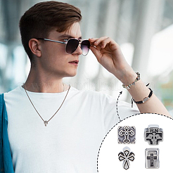 8Pcs 4 Styles 304 Stainless Steel European Beads&nbsp;STAS-GA0001-81