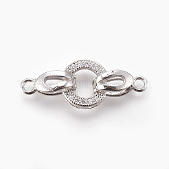 Brass Micro Pave Cubic Zirconia Fold Over Clasps&nbsp;KK-P164-12