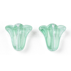Spray Painted Transparent Glass Beads&nbsp;GLAA-D006-20H