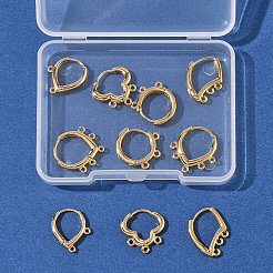 10Pcs 5 Styles Brass Hoop Earring Finding&nbsp;KK-FS0001-72
