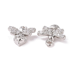 Brass Micro Pave Clear Cubic Zirconia Charms&nbsp;KK-G418-11P