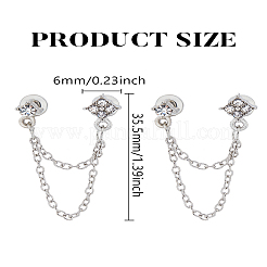 1 Pair Zinc Alloy with Crystal Rhinestone Stud Earrings for Women&nbsp;EJEW-LP0004-69P