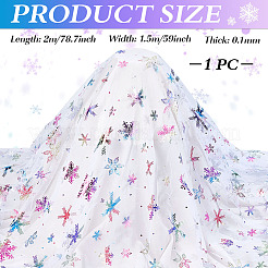 Snowflake Pattern Polyester Lace Fabic&nbsp;DIY-WH0061-020C