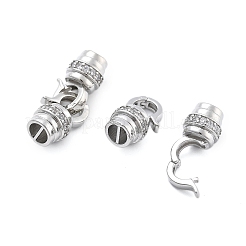 Brass Micro Pave Clear Cubic Zirconia Fold Over Clasps&nbsp;KK-B125-14P