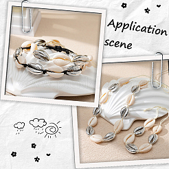 100Pcs Electroplated Natural Cowrie Shell Beads&nbsp;BSHE-LT0001-05B