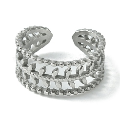 Non-Tarnish 304 Stainless Steel Open Cuff Ring&nbsp;RJEW-L110-045P