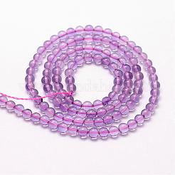 Natural Amethyst Beads Strands&nbsp;G-N0215-01-3mm