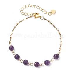 Natural Amethyst Beads Link Bracelets&nbsp;BJEW-JB12778