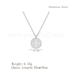 Classic 304 Stainless Steel Flat Round IC XC NIKA Cross Pendant Necklace for Women Daily Wear&nbsp;LS-HC2547