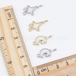 16Pcs 4 Style Alloy Micro Pave Cubic Zirconia Pendants&nbsp;FIND-DC0002-69