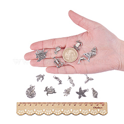 Tibetan Style Alloy Pendants&nbsp;PALLOY-PH0012-23-WH