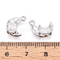 Brass Micro Pave Cubic Zirconia Pendants&nbsp;KK-T071-42P