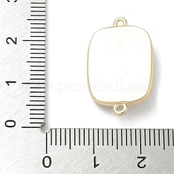 Brass Enamel Rectangle with Starfish Connector Charms&nbsp;KK-M308-08G-02